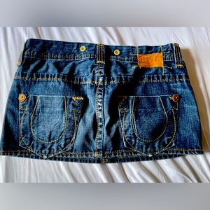 Vintage True Religion Denim Mini Skirt
